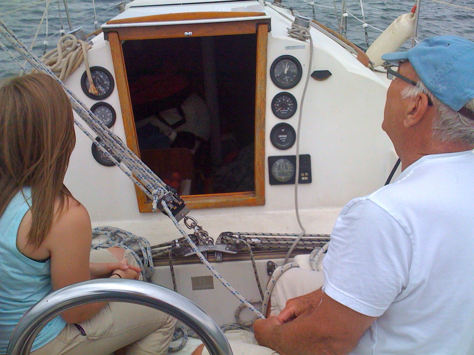 dad claire first sail