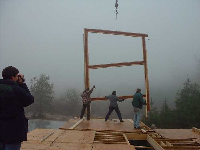 Steel framing for the west side of the house.