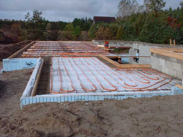 October 8 , 2000 - The ground floor on the south side. A major collection area for passive solar heat.