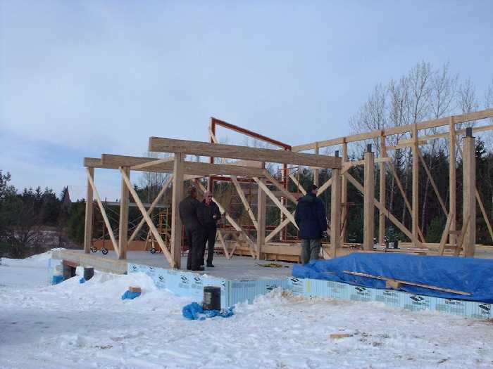 A view of the framing looking north west.