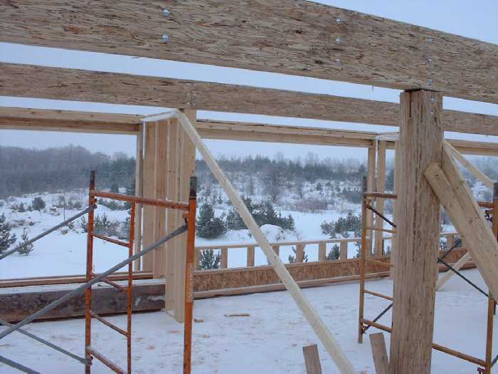 The view through the new window frames on the second floor.