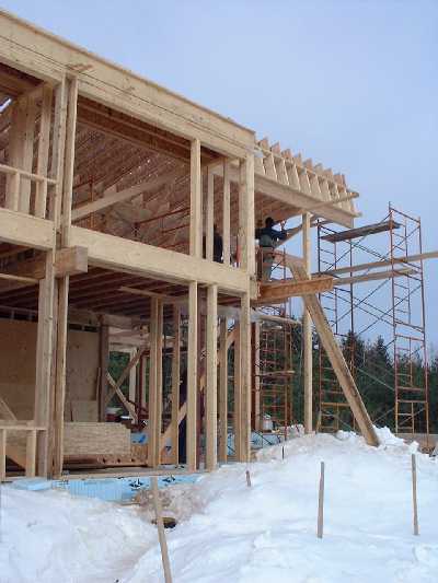 Working on the high scaffolding.