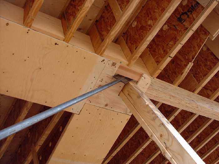 The steel bars are secured at the top and bottom of the wall.