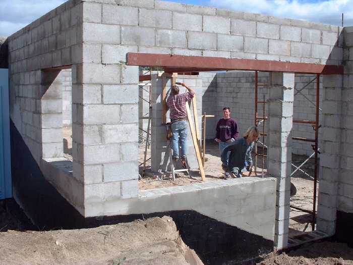 Colin has carefully prepared to get the beams perfectly level.