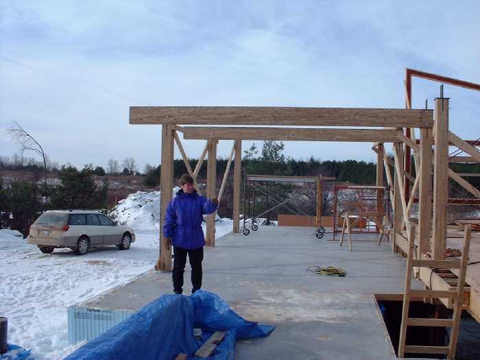 Framing for the the living room on the ground floor.