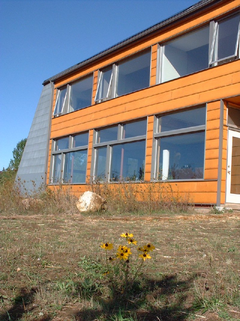 The windows provide passive solar heating.
