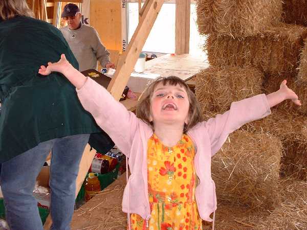Young helpers express their joy.